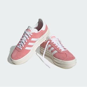 Adidas Women's Rose and White Sneakers